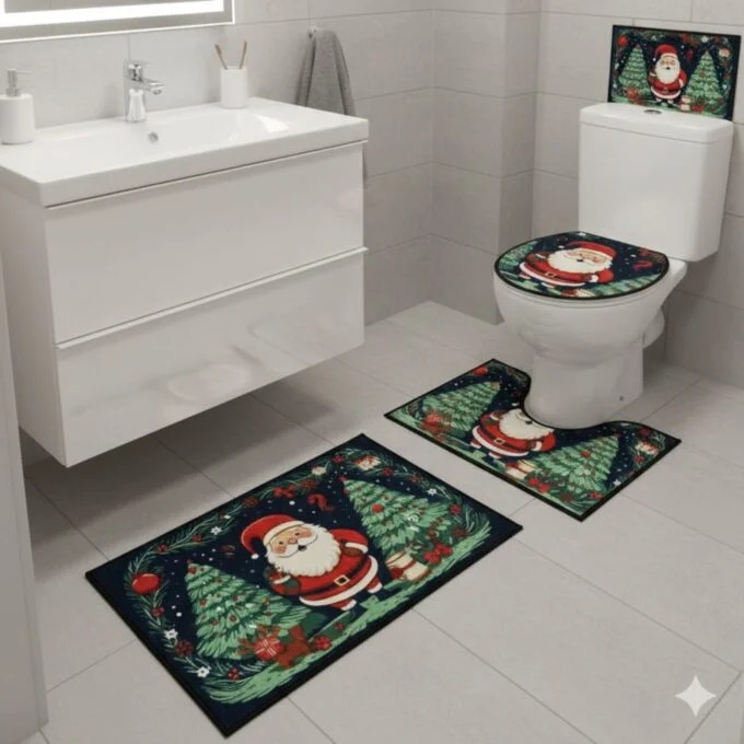 Miniatura 3 de Set x4 Tapetes para Baño Navideño